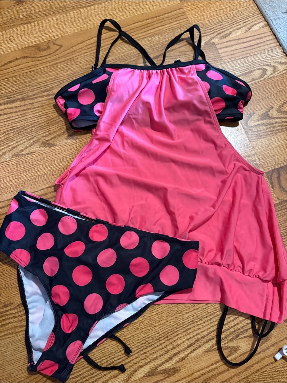Women’s Pink Polka Dot Tankini Set